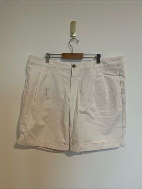 Ivory white 100% cotton shorts summer